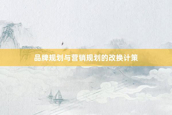 品牌规划与营销规划的改换计策